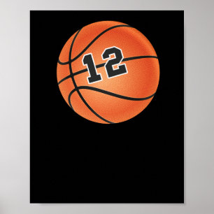 Basketball Ball Number 12  Poster