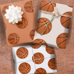 Basketball Ball Pattern Kids Name Birthday Wrappin Wrapping Paper Sheets<br><div class="desc">Basketball Ball Pattern Kids Name Birthday Wrapping Paper Sheets. Personalize with your name or erase the text.</div>