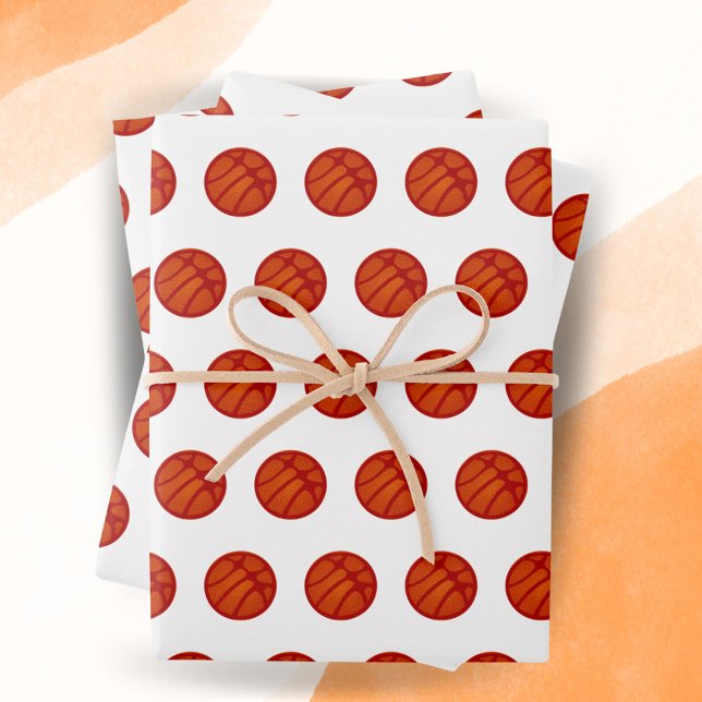 Basketball Ball Pattern Sports  Wrapping Paper Sheets (Creator Uploaded)