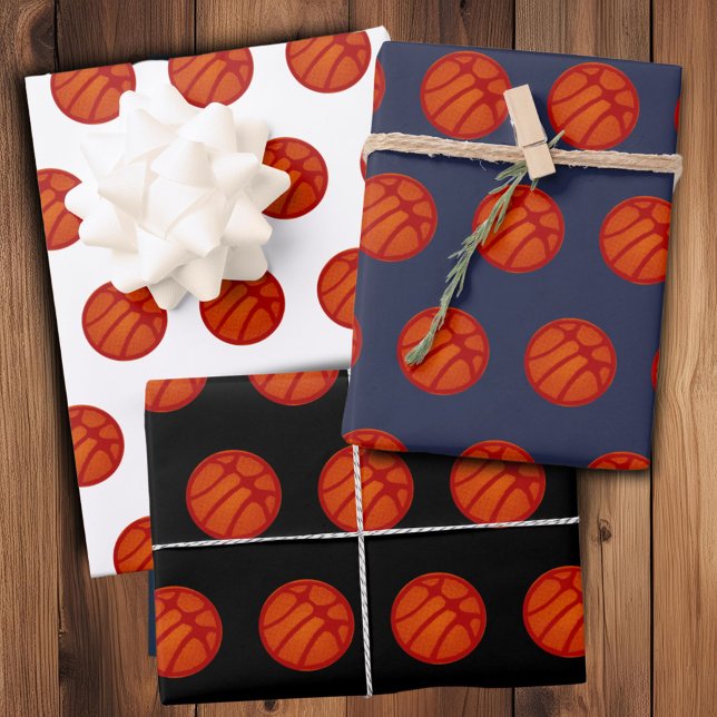 Basketball Ball Pattern Sports  Wrapping Paper Sheets (Creator Uploaded)