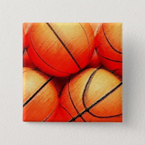 Basketball Ball Pinback Button