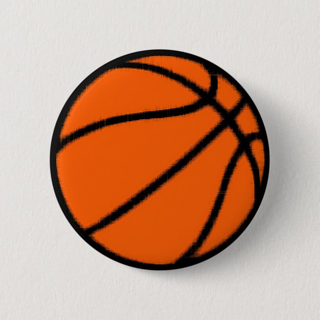 basketball (ball) pinback button (Front)