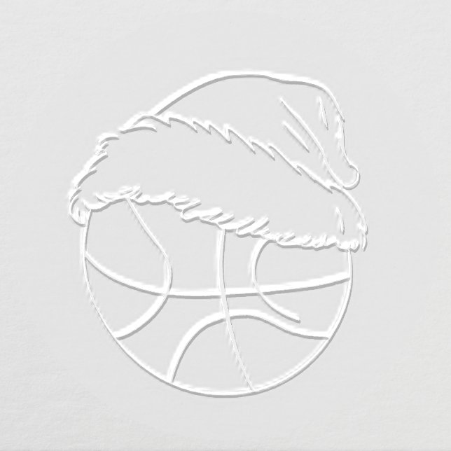 Basketball Ball Red Santa Hat Christmas Embosser (Design)