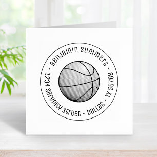 Basketball Ball Round Address Rubber Stamp