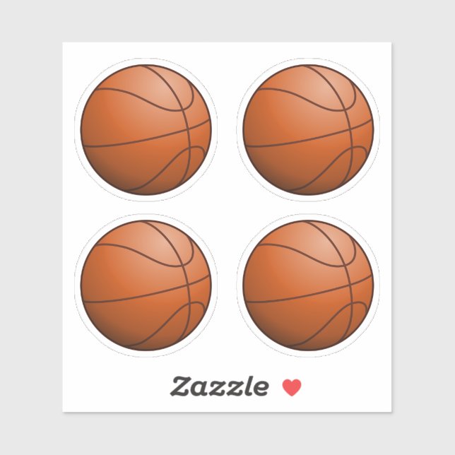 Basketball Ball Set of 4 Sticker (Sheet)