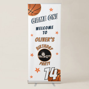 Basketball Ball Sports Birthday Photo Welcome Retractable Banner