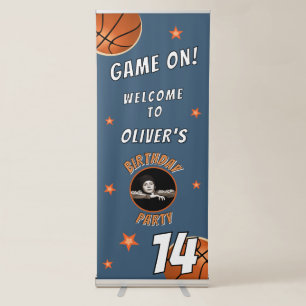 Basketball Ball Sports Birthday Photo Welcome Retractable Banner