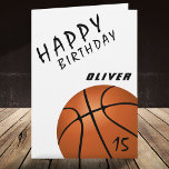 Basketball Ball Sports Boys Happy Birthday Card<br><div class="desc">Basketball Ball Sports Boys Happy Birthday Card. Modern basketball birthday card for anyone who loves basketball. Personalize with your name and age on the ball.</div>