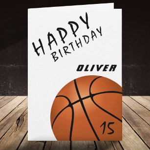Basketball Ball Sports Boys Happy Birthday Card