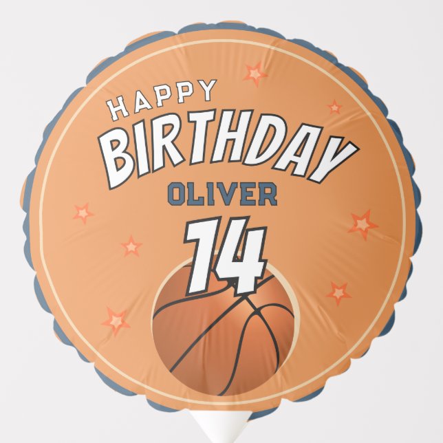 Basketball Ball Sports Happy Birthday  Balloon (Front)
