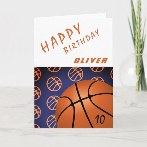 Basketball Ball Sports Happy Birthday Kid Card