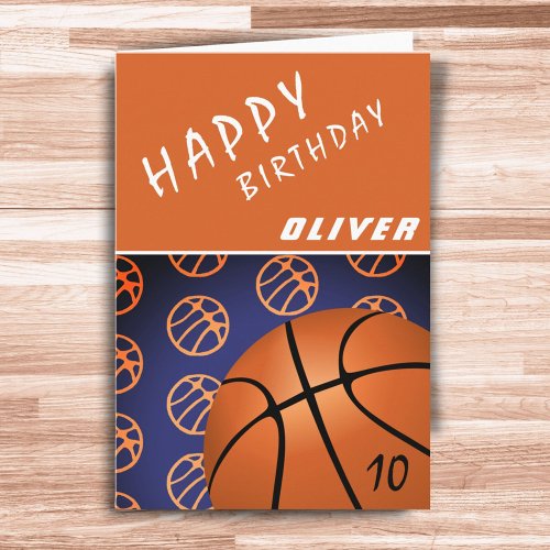Basketball Ball Sports Happy Birthday Kid Card
