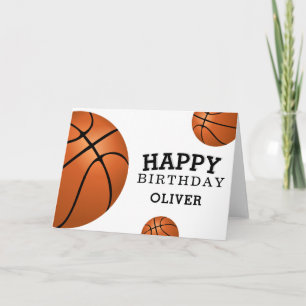 Basketball Ball Sports Happy Birthday Kids Card