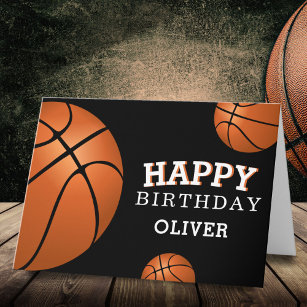 Basketball Ball Sports Happy Birthday Kids Card