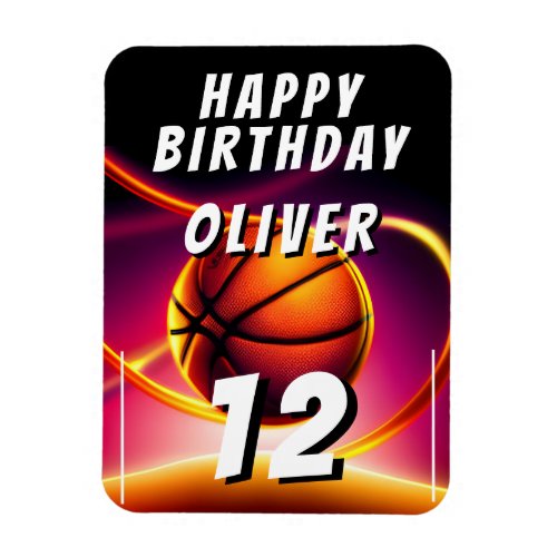 Basketball Ball Sports Happy Birthday  Magnet