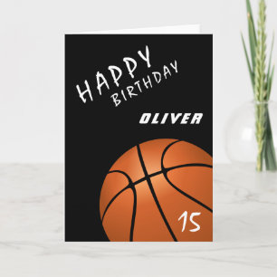 Basketball Ball Sports Modern Happy Birthday Card