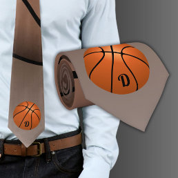 Basketball Ball Sports Monogram Neck Tie