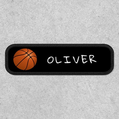 Basketball Ball Sports Name Kids Black Patch