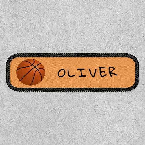 Basketball Ball Sports Name Kids Orange  Patch