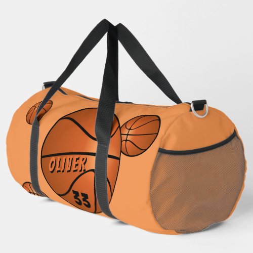 Basketball Ball Sports Player Name Number  Duffle Bag