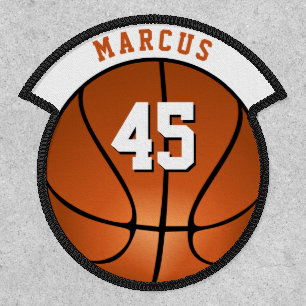 Basketball Ball Sports Player Name Number Patch