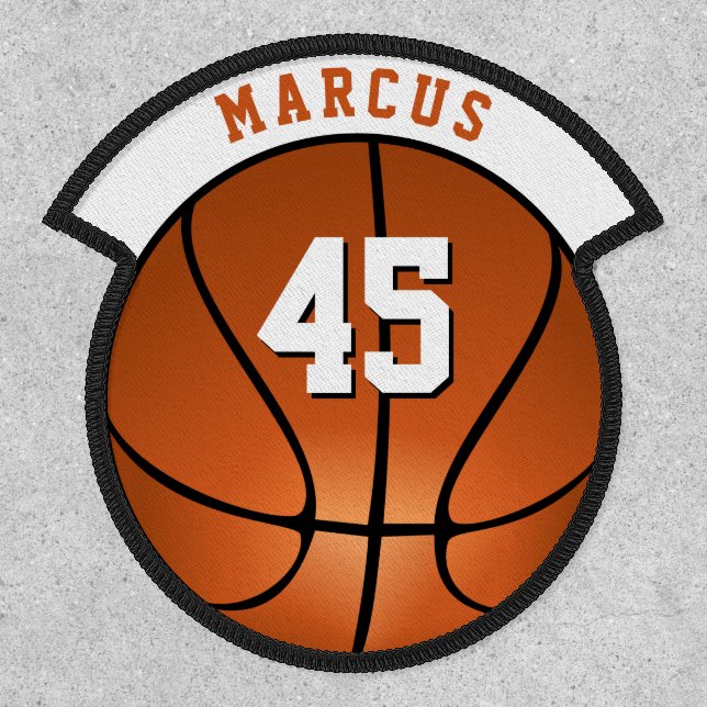 Basketball Ball Sports Player Name Number Patch (Front)