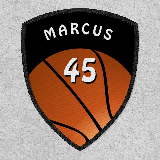 Basketball Ball Sports Player Name Number Patch (Front)
