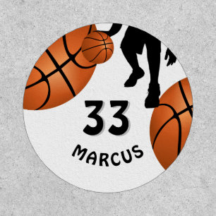 Basketball Ball Sports Player Name Number Patch