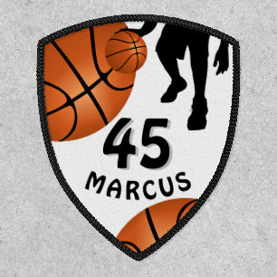 Basketball Ball Sports Player Name Number Patch