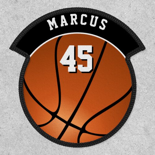 Basketball Ball Sports Player Name Number Patch