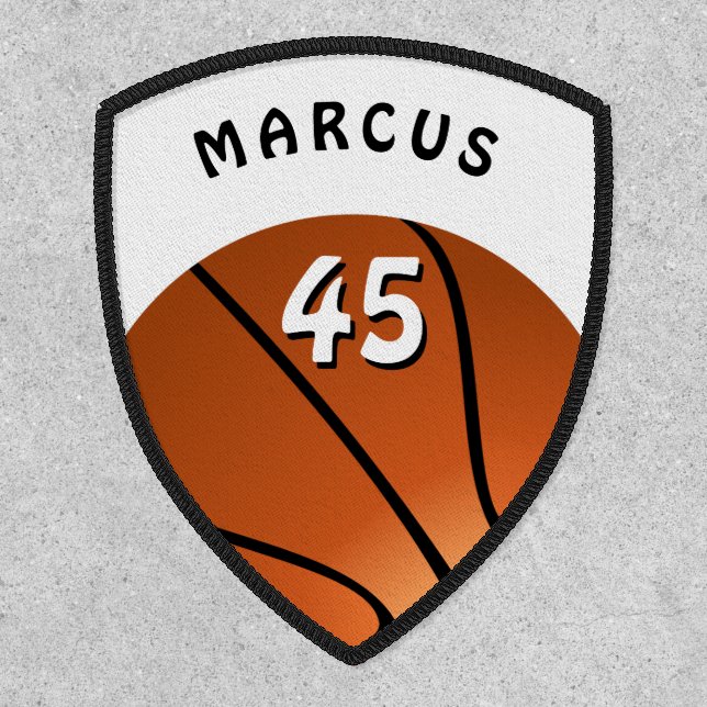 Basketball Ball Sports Player Name Number Patch (Front)