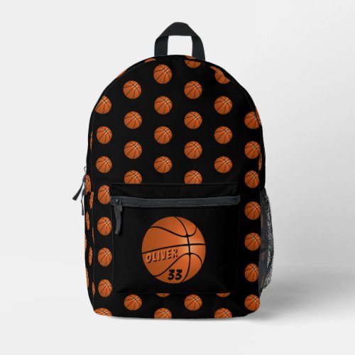 Basketball Ball Sports Player Name Number Printed Backpack