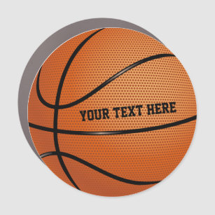 Basketball Ball Sports Team Name Monogram Car Magnet