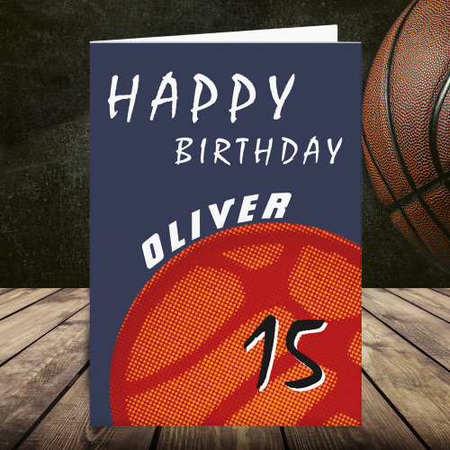 Basketball Ball Sports Teen Boys Happy Birthday Ca