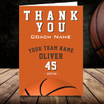Basketball Ball Sports Thank you Coach<br><div class="desc">Basketball Balls Sports Thank you Coach Card. Basketball thank you coach card with coach name,  team name,  year,  player`s name and number. Great thank you card for the basketball team coach!</div>