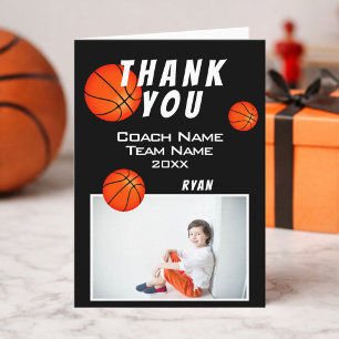 Basketball Ball Sports Thank you Coach Card