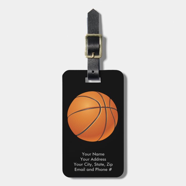 Basketball Ball, Team Sport Luggage Tag (Front Vertical)