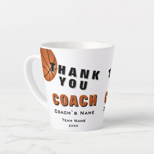 Basketball Ball Thank you Coach Latte Mug