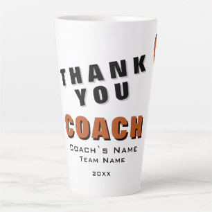 Basketball Ball Thank you Coach  Latte Mug