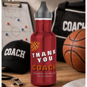 Basketball Ball Thank you Coach Stainless Steel Water Bottle