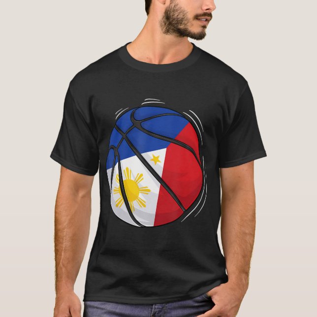 Basketball Ball With The Flag Of Philippines T-Shirt (Front)