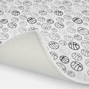 Basketball Balls Black White Grey Pattern  Outdoor Rug