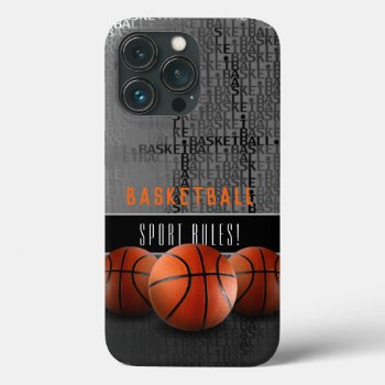 Basketball Balls | Sport Rules Iphone 13 Pro Case by BestCases4u at Zazzle