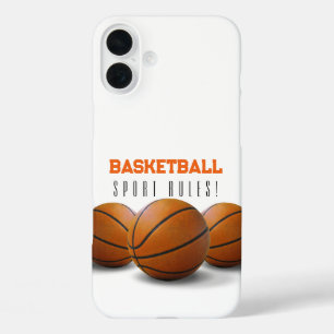 Basketball Balls Sport Rules iPhone 16 Plus Case