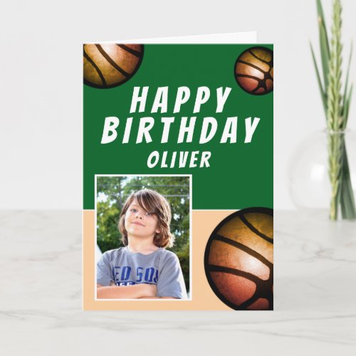 Basketball Balls Sports Kids Happy Birthday Photo