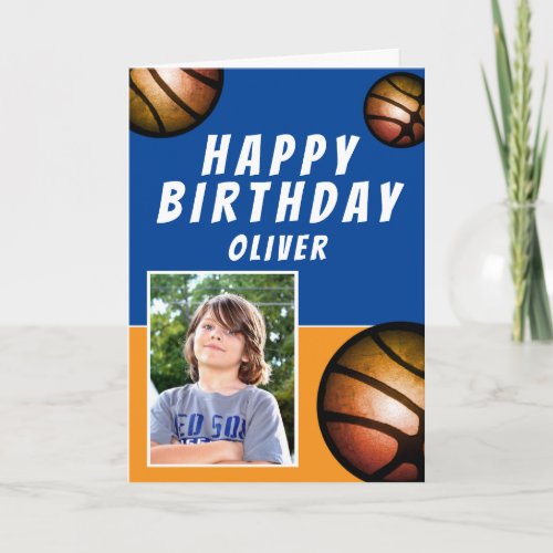 Basketball Balls Sports Kids Happy Birthday Photo