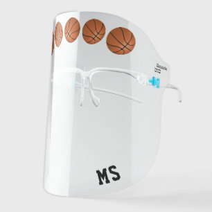Basketball Balls Sports Monogram Boy Kids Face Shield