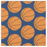 Basketball Balls Sports Navy Blue Fabric