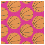 Basketball Balls Sports pink Girls Fabric
