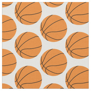 Basketball Balls Sports White Background Fabric